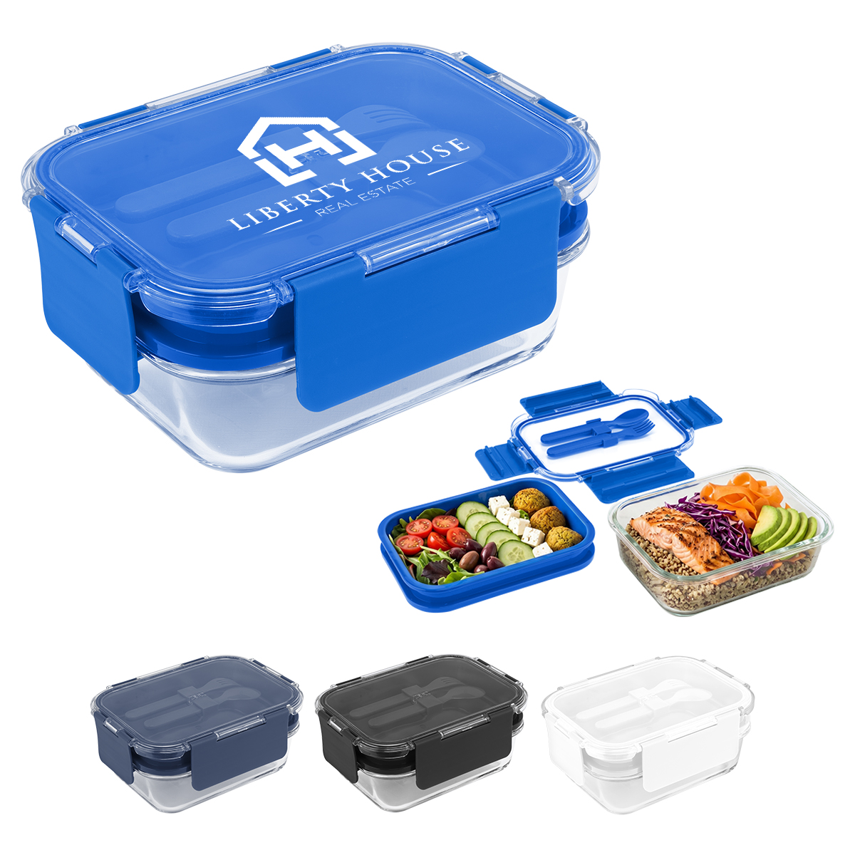 Recycled Double Decker Glass Bento Box 1