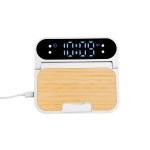 15w Bamboo Folding Charger With Digital Clock - 25253 WHTBAM Blank 15w Bamboo Folding Charger With Digital Clock - 25253 WHTBAM Blank