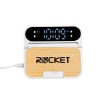 15w Bamboo Folding Charger With Digital Clock - 25253 WHTBAM Silkscreen 15w Bamboo Folding Charger With Digital Clock - 25253 WHTBAM Silkscreen