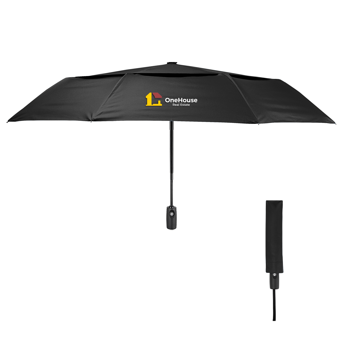 42" Telescopic Folding Umbrella With 100% Rpet Canopy 1