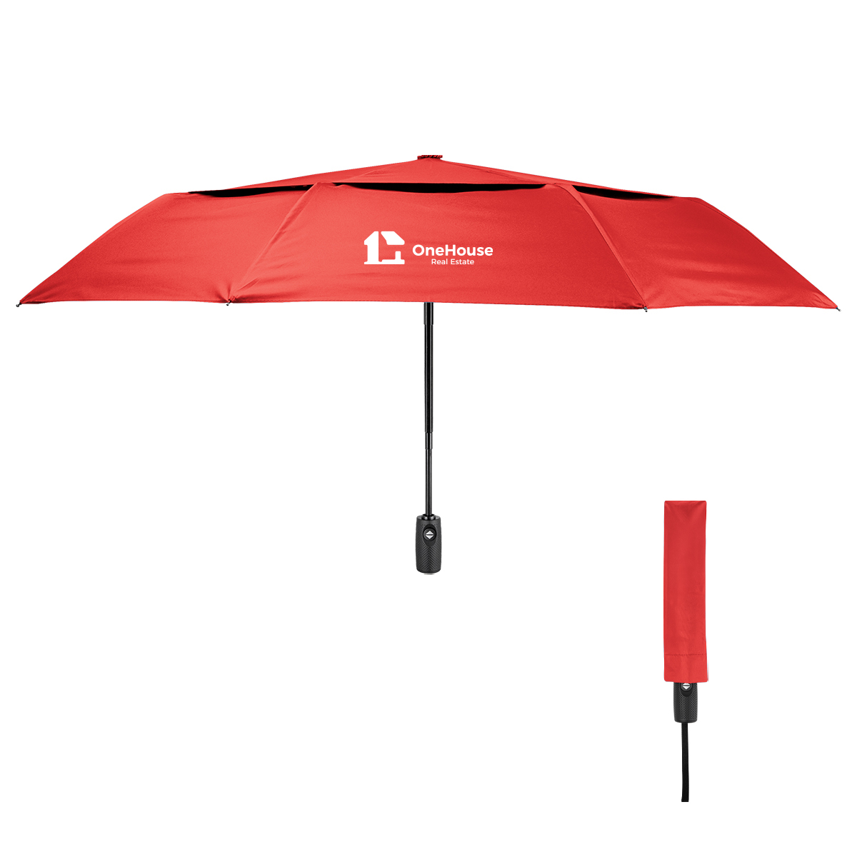 42" Telescopic Folding Umbrella With 100% Rpet Canopy 1