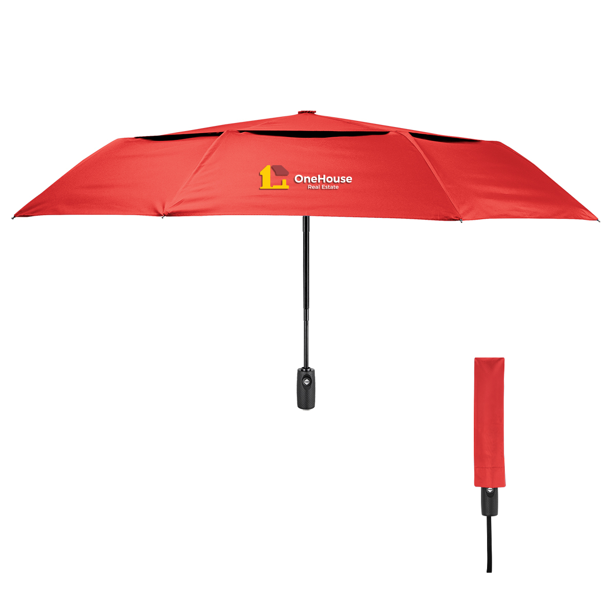 42" Telescopic Folding Umbrella With 100% Rpet Canopy 1