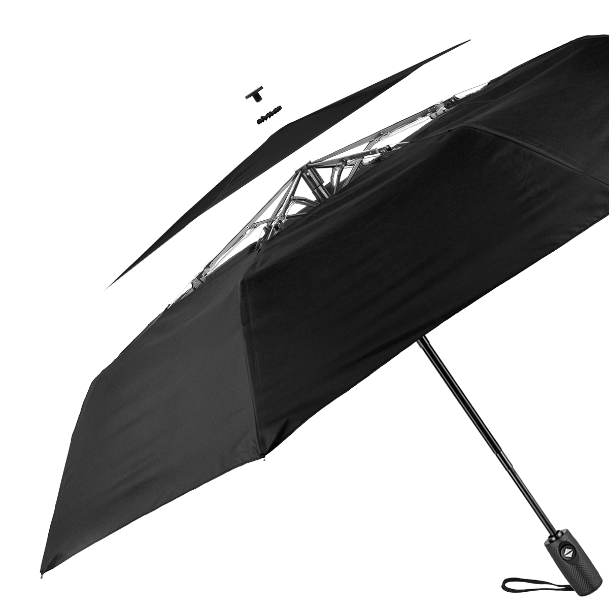 42" Telescopic Folding Umbrella With 100% Rpet Canopy 1