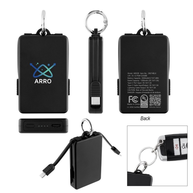 2,000 Mah Ul Listed Power Bank Key Ring 1 2,000 Mah Ul Listed Power Bank Key Ring 1
