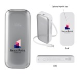 10,000 Mah Power Bank With Retractable Type-c Cable - 25694 WHTSIL Digibrite 10,000 Mah Power Bank With Retractable Type-c Cable - 25694 WHTSIL Digibrite
