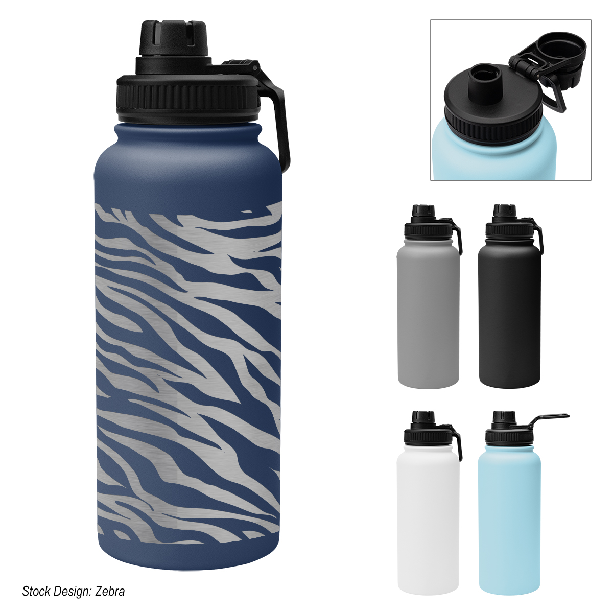 32 Oz. Full Laser Austin Recycled Stainless Steel Bottle 1