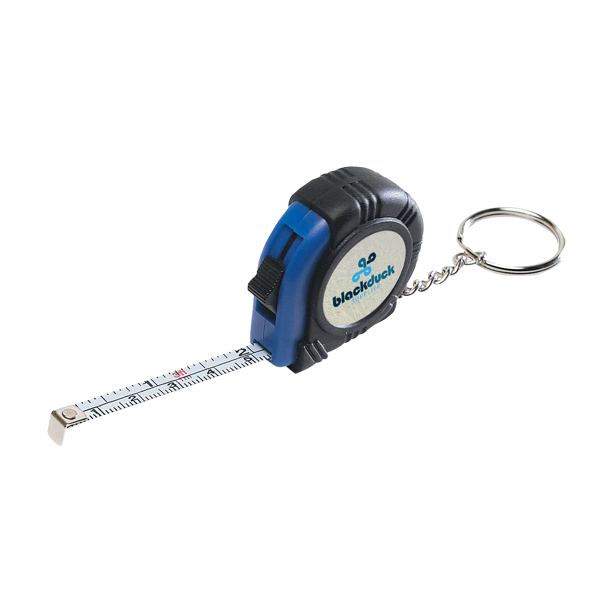 Rubber Tape Measure Key Tag With Laminated Label 1