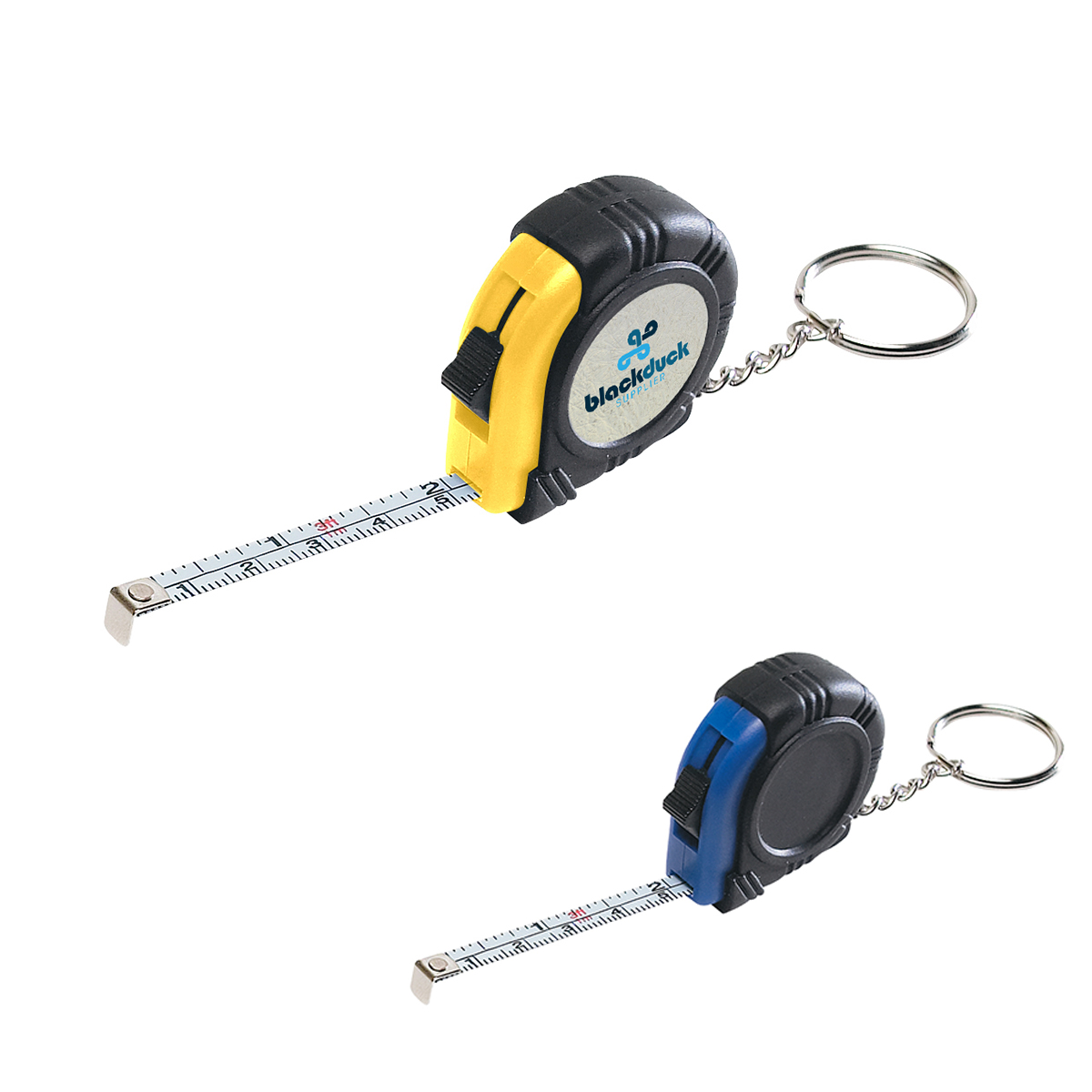 Rubber Tape Measure Key Tag With Laminated Label 1