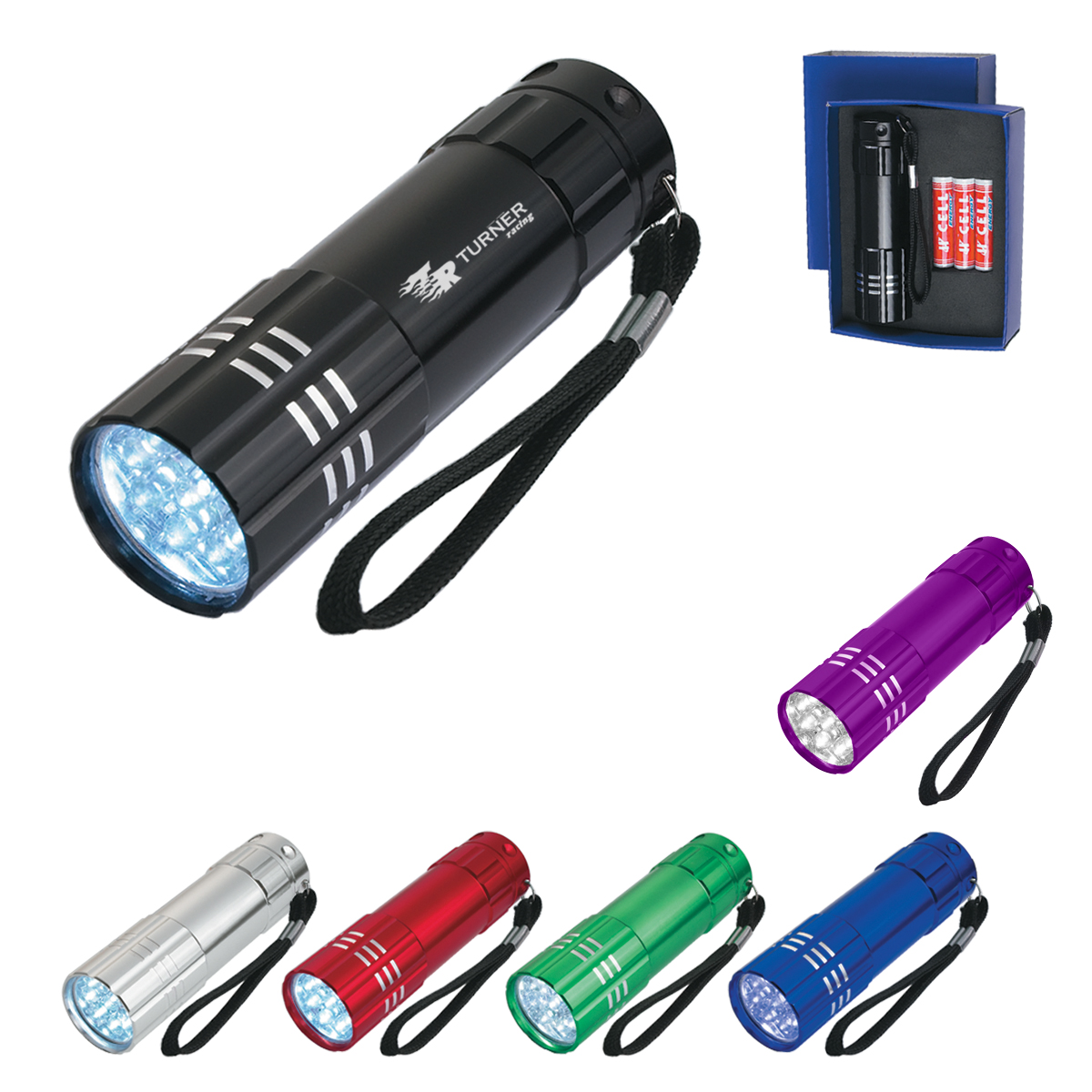Aluminum Led Flashlight With Strap 1