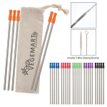 5-pack Stainless Straw Kit With Cotton Pouch 1 5-pack Stainless Straw Kit With Cotton Pouch 1