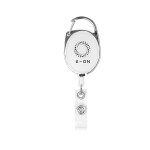 Retractable Badge Holder With Carabiner - 80065 WHT Padprint Retractable Badge Holder With Carabiner - 80065 WHT Padprint