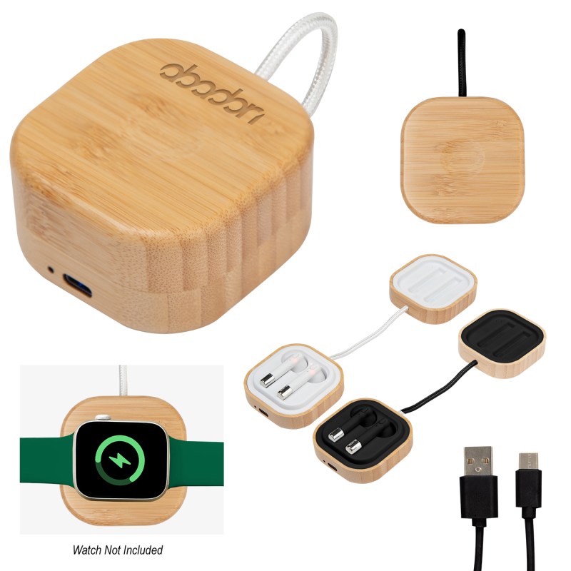 Bamboo Wireless Earbuds & Watch Charger 1 Bamboo Wireless Earbuds & Watch Charger 1