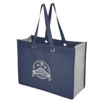 Expo Recycled Non-woven Shopper Tote Bag - 30222 NAVGRA silkscreen Expo Recycled Non-woven Shopper Tote Bag - 30222 NAVGRA silkscreen