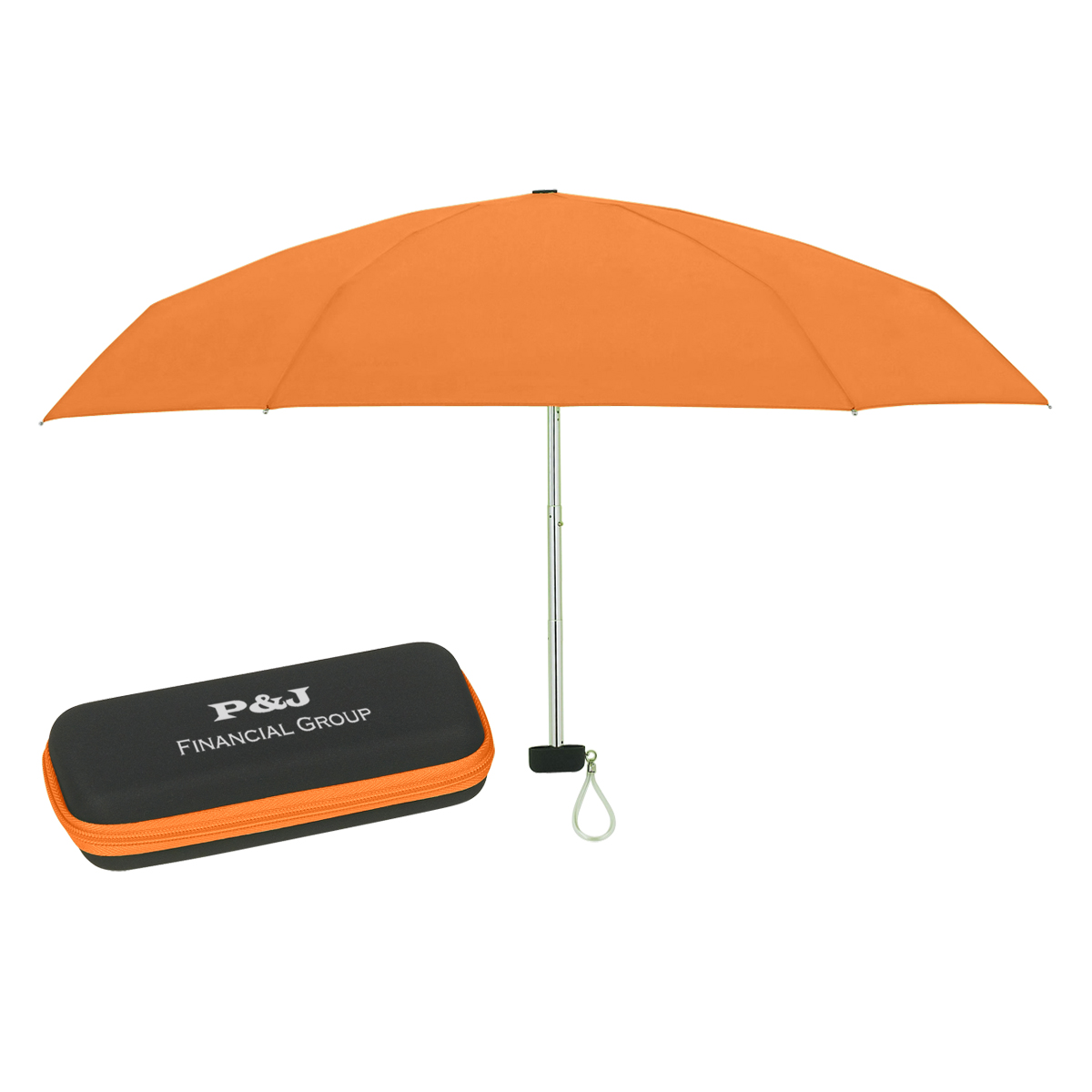 37" Arc Telescopic Folding Travel Umbrella With Eva Case 1