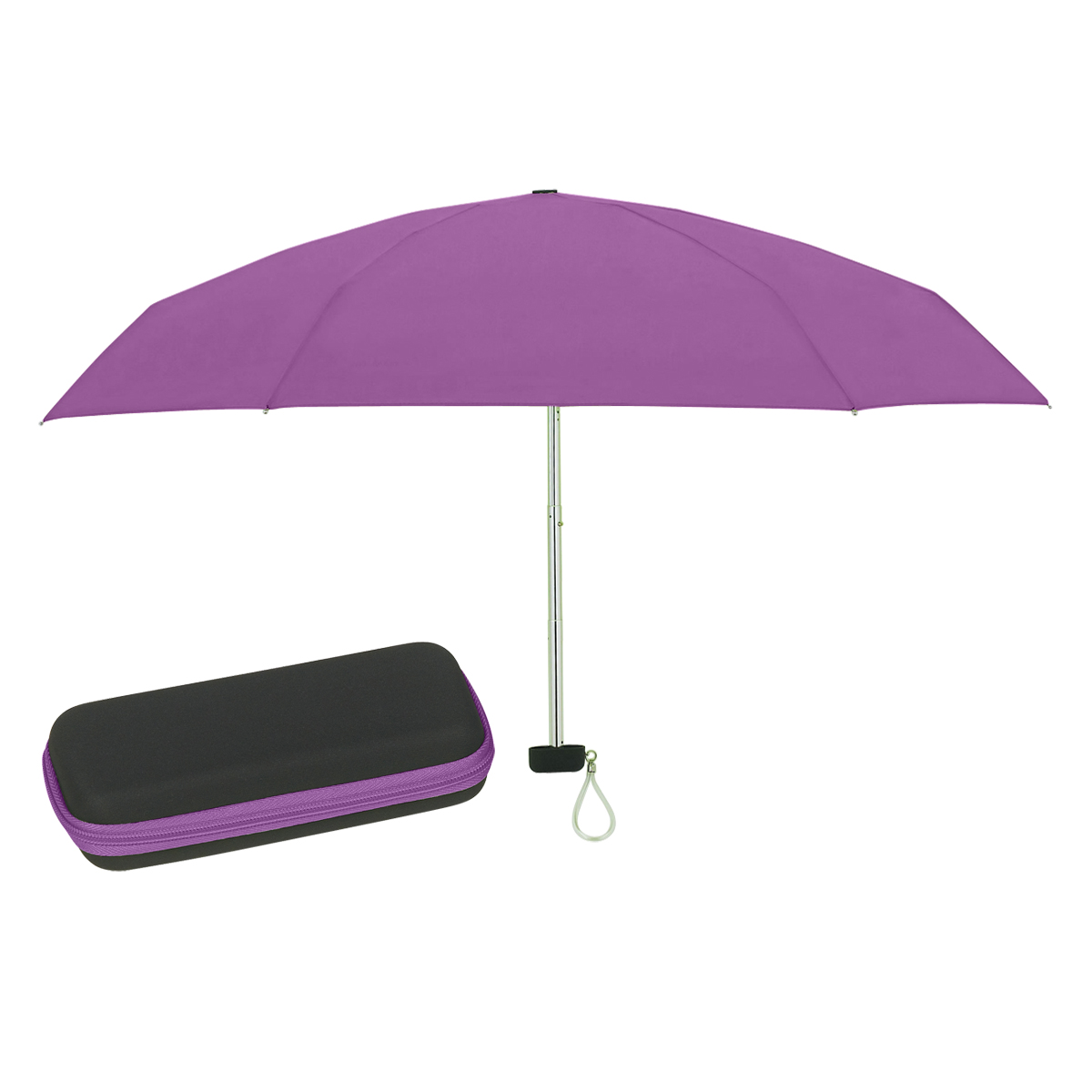 37" Arc Telescopic Folding Travel Umbrella With Eva Case 1
