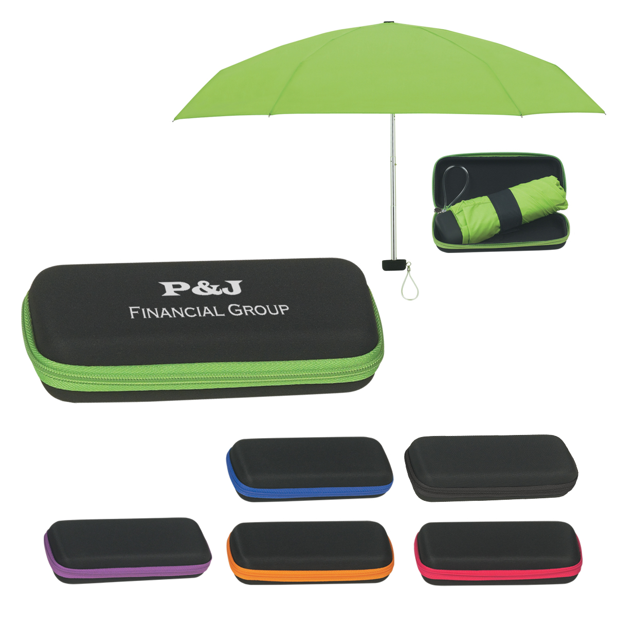 37" Arc Telescopic Folding Travel Umbrella With Eva Case 1