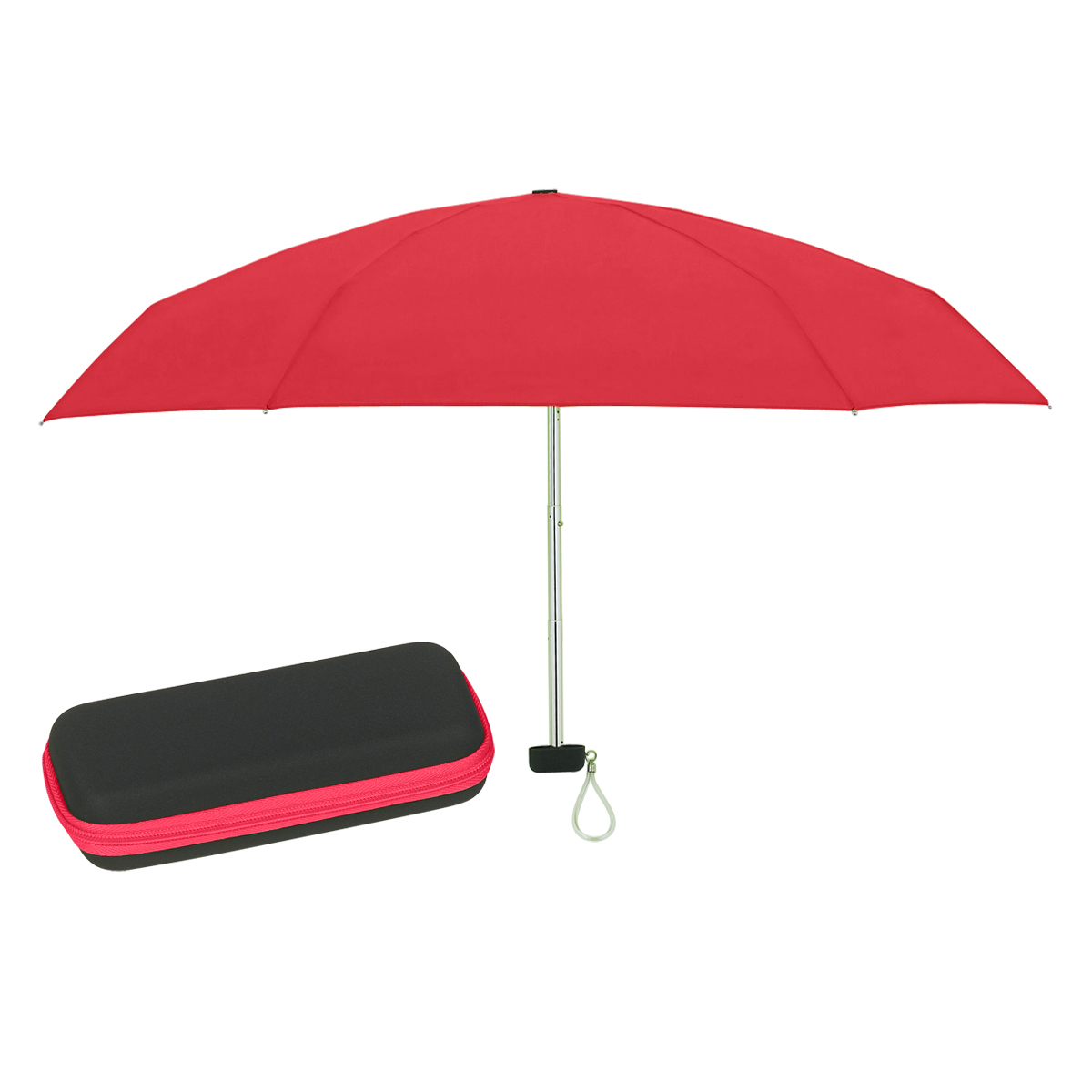 37" Arc Telescopic Folding Travel Umbrella With Eva Case 1