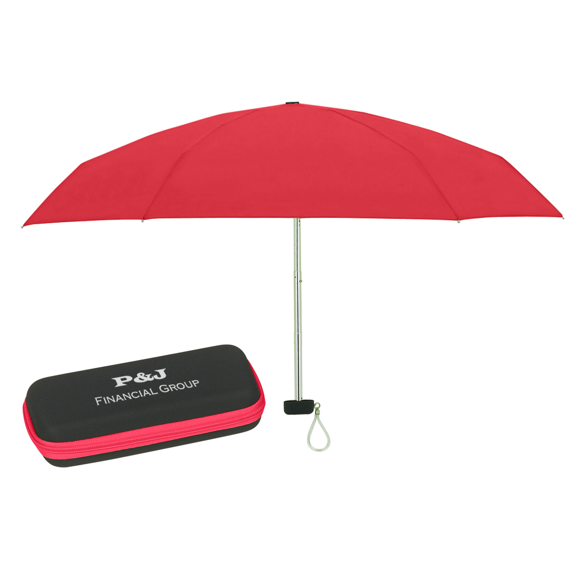 37" Arc Telescopic Folding Travel Umbrella With Eva Case 1