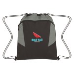 Tahoe Heathered Drawstring Backpack - 3469 BLKGRA Embroidery Tahoe Heathered Drawstring Backpack - 3469 BLKGRA Embroidery