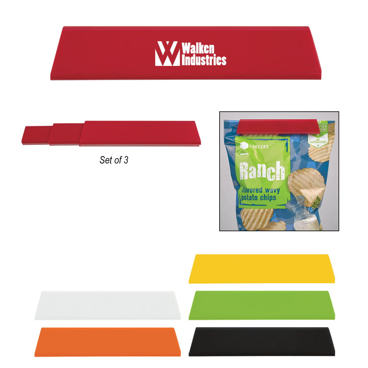 Slip-n-seal 3 Piece Bag Clip Set 1