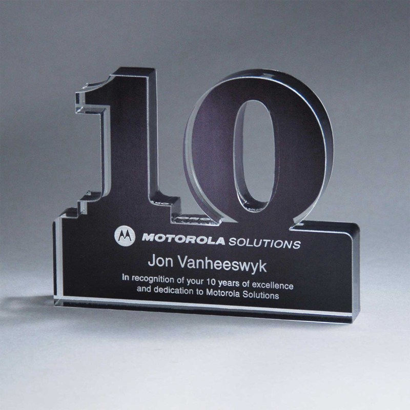 Freestanding 10 Year Anniversary Award 1 Freestanding 10 Year Anniversary Award 1