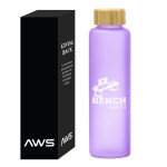 Aws 20 Oz. Belle Glass Bottle With Bamboo Lid - 6062 PUR Silkscreen Aws 20 Oz. Belle Glass Bottle With Bamboo Lid - 6062 PUR Silkscreen