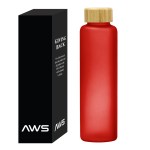 Aws 20 Oz. Belle Glass Bottle With Bamboo Lid - 6062 RED Aws 20 Oz. Belle Glass Bottle With Bamboo Lid - 6062 RED
