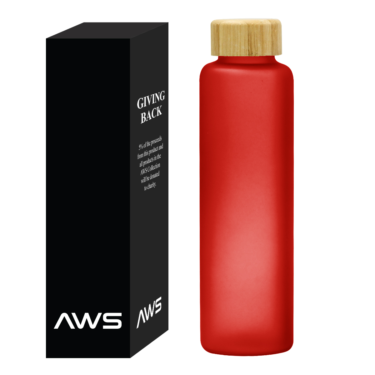 Aws 20 Oz. Belle Glass Bottle With Bamboo Lid 1