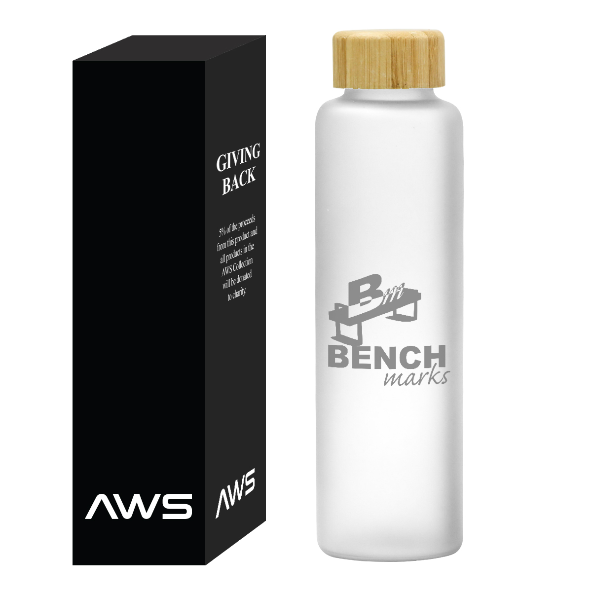 Aws 20 Oz. Belle Glass Bottle With Bamboo Lid 1
