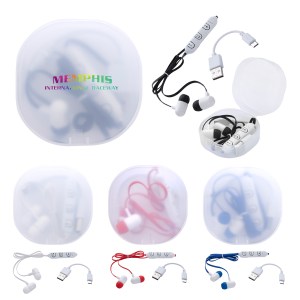 Wireless Earbuds In Frosted Travel Case 1 Wireless Earbuds In Frosted Travel Case 1