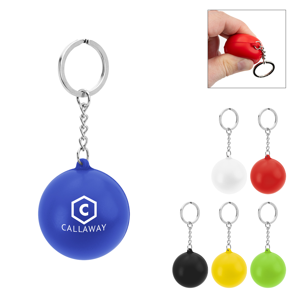 Round Pu Stress Reliever Keychain 1