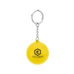 Round Pu Stress Reliever Keychain - 22354 YEL Padprint Round Pu Stress Reliever Keychain - 22354 YEL Padprint