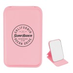 Leatherette Compact Mirror - 85048 PNK Silkscreen Leatherette Compact Mirror - 85048 PNK Silkscreen