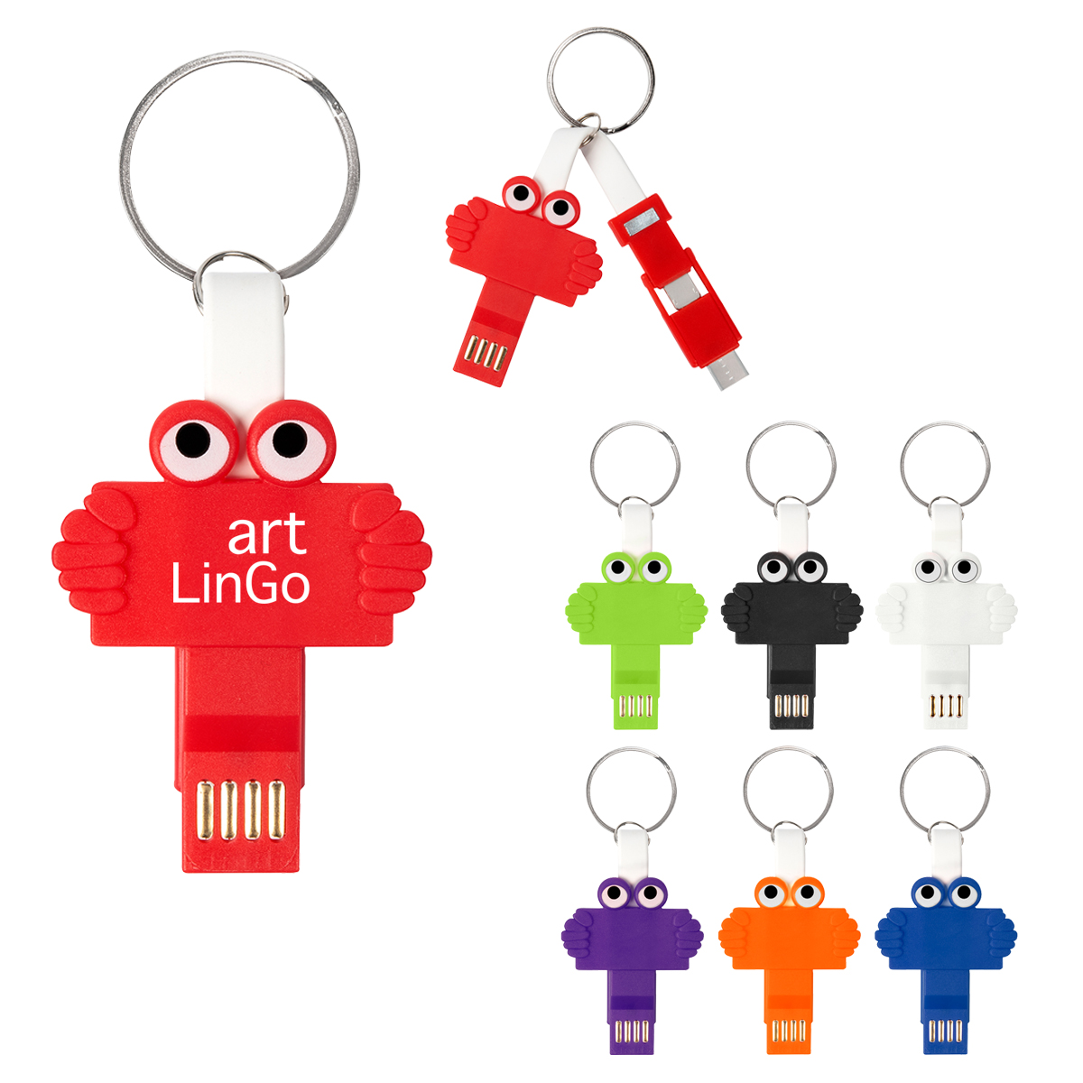 Clipster Buddy 3-in-1 Charging Cable Key Ring 1