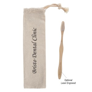 Bamboo Toothbrush In Cotton Pouch 1 Bamboo Toothbrush In Cotton Pouch 1