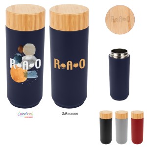 16 Oz. Stainless Steel Lexington Bottle With Bamboo Lid 1 16 Oz. Stainless Steel Lexington Bottle With Bamboo Lid 1