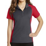 Sport-tek® Ladies' Colorblock Micropiqué Sport-wick® Polo - LST652 irongreytruered Sport-tek® Ladies' Colorblock Micropiqué Sport-wick® Polo - LST652 irongreytruered