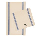 Cotton Stripe Tea Towel - 8094 NATNAV Embroidery Cotton Stripe Tea Towel - 8094 NATNAV Embroidery