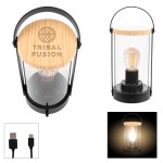 Vintage Bamboo Rechargeable Lantern With Handle - 20154 BLKBAM laser Vintage Bamboo Rechargeable Lantern With Handle - 20154 BLKBAM laser