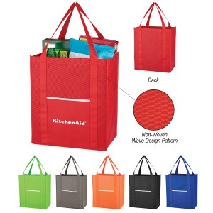 Non-woven Wave Shopper Tote Bag 1 Non-woven Wave Shopper Tote Bag 1