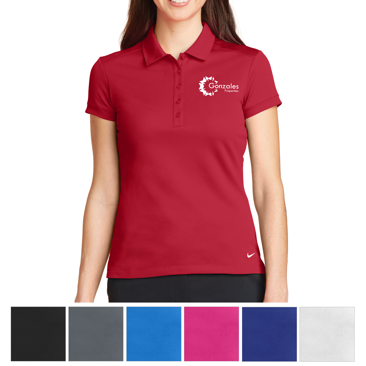 Nike Ladies Dri-fit Solid Icon Pique Modern Fit Polo 1