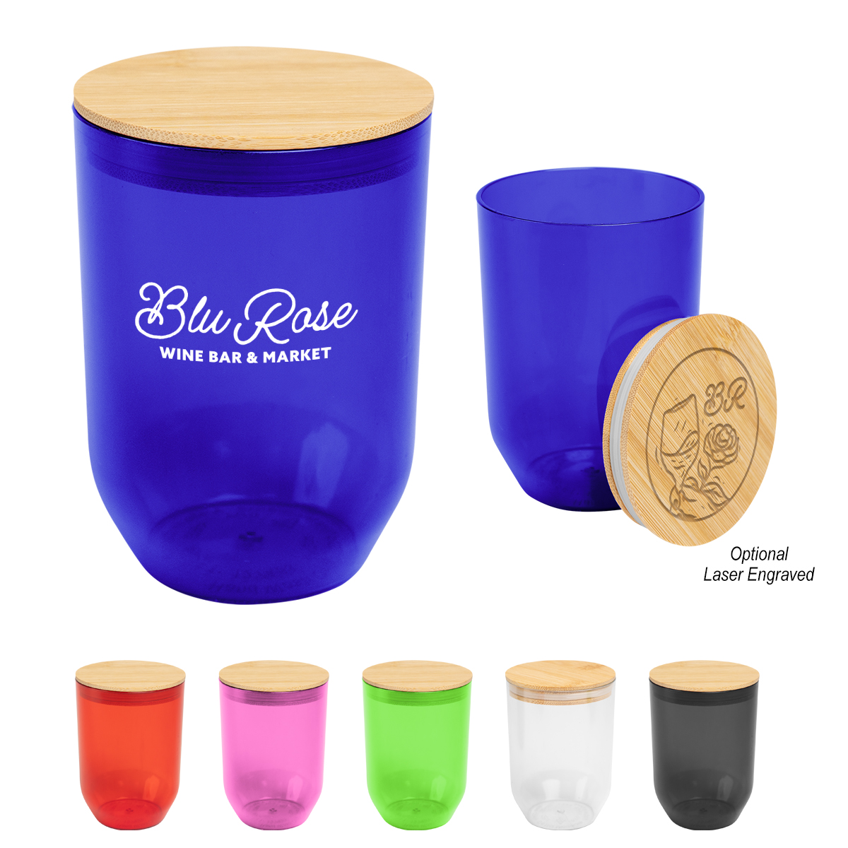 12 Oz. Montrose Rpet Wine Tumbler With Bamboo Lid 1