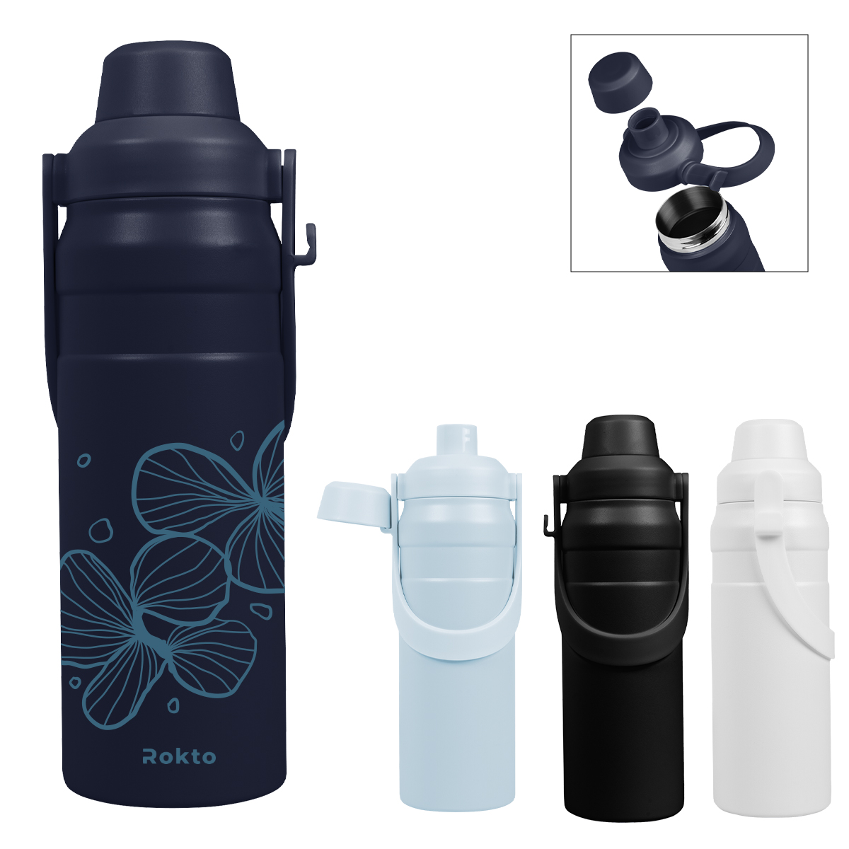 24 Oz. Summit Sip Recycled Stainless Steel Bottle With Easy Carry Handle 1