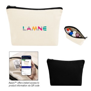 Aware™ 10 Oz. Recycled Cotton Zip Pouch 1 Aware™ 10 Oz. Recycled Cotton Zip Pouch 1