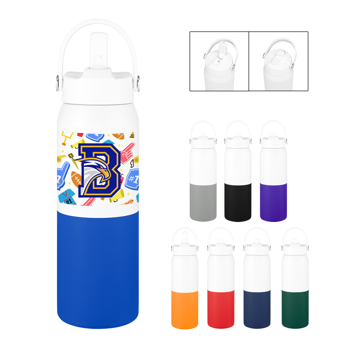 26 Oz. Full Color Halftime Two-tone Recycled Stainless Steel Bottle 1