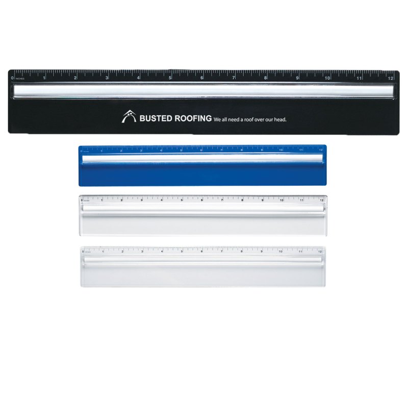 Plastic 12" Ruler With Magnifying Glass 1 Plastic 12" Ruler With Magnifying Glass 1