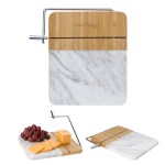 Marble And Bamboo Cheese Cutting Board With Slicer 1 Marble And Bamboo Cheese Cutting Board With Slicer 1