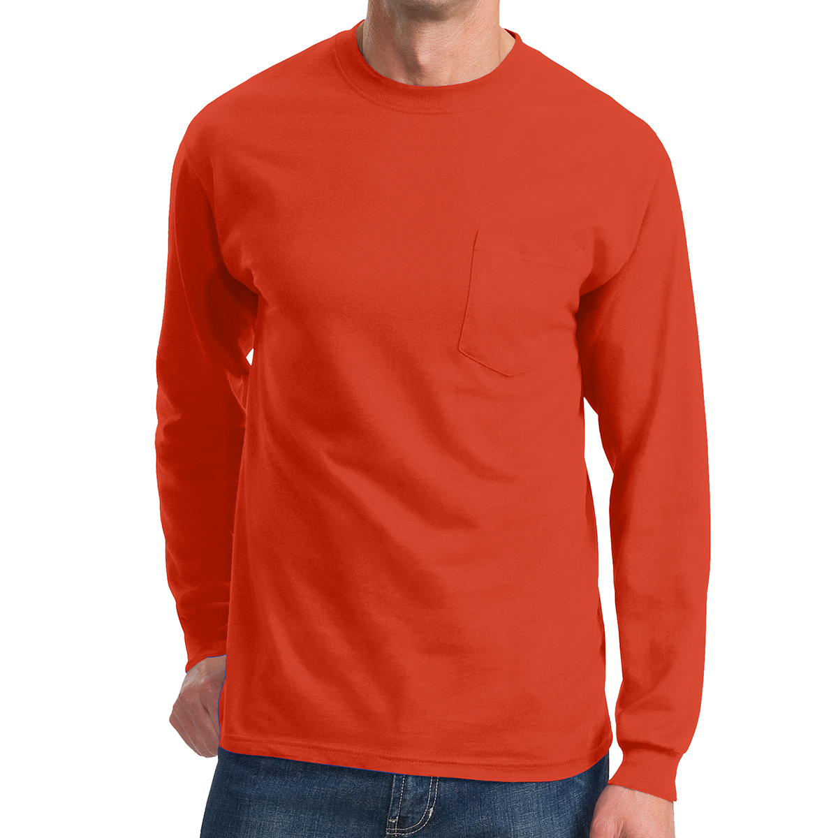 Port & Company® Tall Long Sleeve Essential Pocket Tee 1