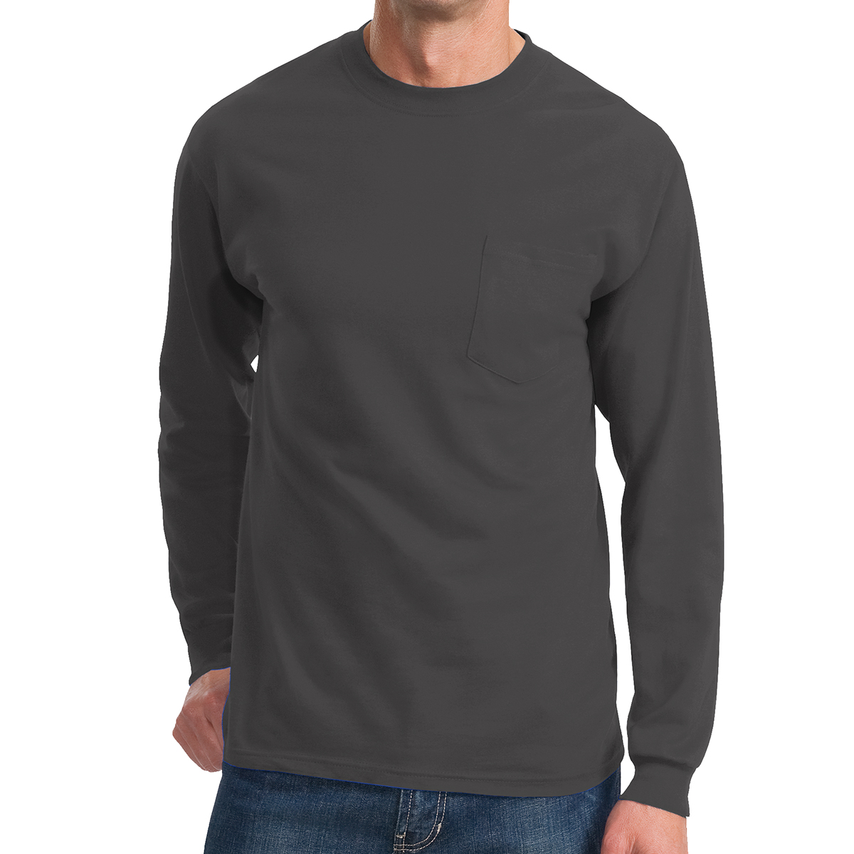 Port & Company® Tall Long Sleeve Essential Pocket Tee 1
