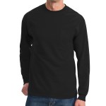 Port & Company® Tall Long Sleeve Essential Pocket Tee - PC61LSPT jetblack Port & Company® Tall Long Sleeve Essential Pocket Tee - PC61LSPT jetblack